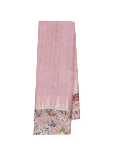 Gracecharm Semi Tussar Silk Dot Butta with Floral Garden Border Saree