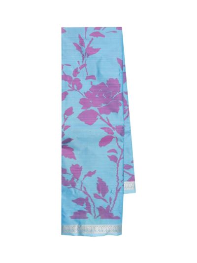 Gracecharm Art Soft Silk Rose Vine Jaal with Diamond Pallu Saree