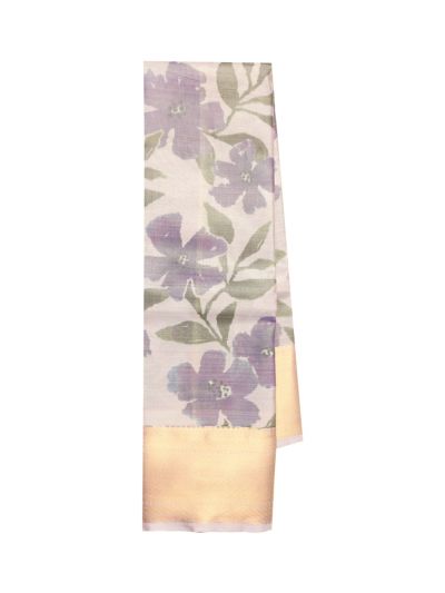 Gracecharm Art Soft Silk Floral Vine Jaal with Border Saree