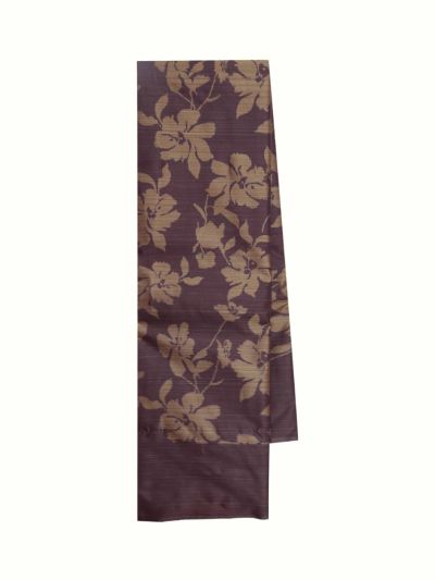 Gracecharm Art Soft Silk Hibiscus Floral Jaal with Geometric Pallu Saree