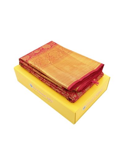 Vivaha Pure Silk Kanchipuram Floral Vine Jaal Motif with Zari Border Saree