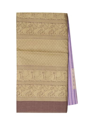 Gracecharm Art Dupion Floral Grid Butta Paisley Border Saree