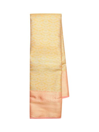 Gracecharm Tissue Soft Silk Dense Floral Jaal with Contrast Border Saree