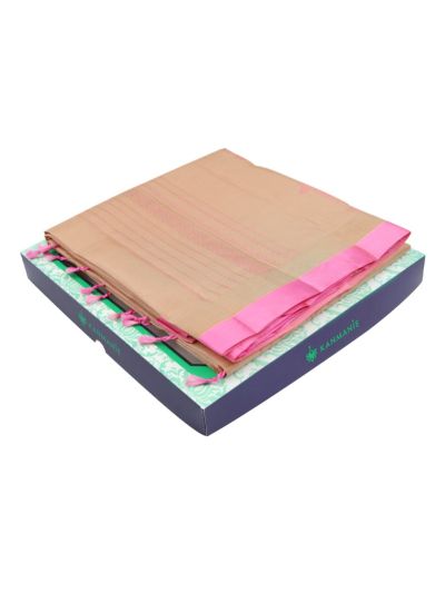 Kanmanie Soft Silk Dual-Tone Horse Butta with 2 Inch Border Saree