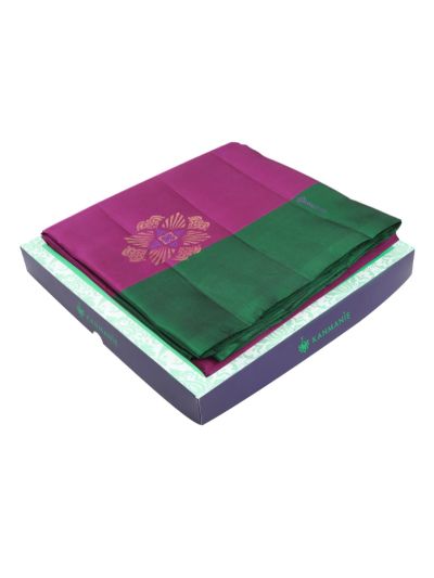 Kanmanie Soft Silk Floral Medallion Arrow Butta with 5 Inch Zari Lines Border Saree