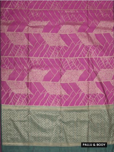 Gracecharm Kota Tussar Leaf Vein Jaal Contrast Trellis Pallu Saree