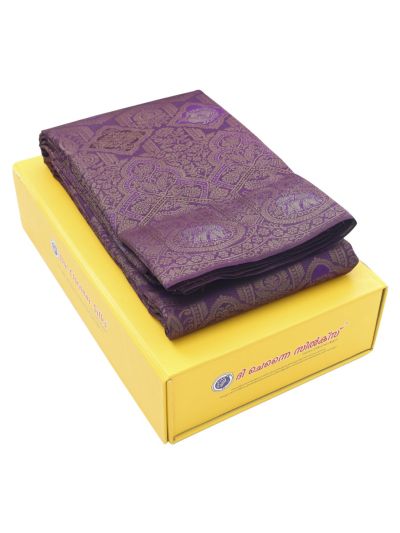 Gracecharm Uppada Silk Annapakshi Elephant Hexagon Jaal Border Saree