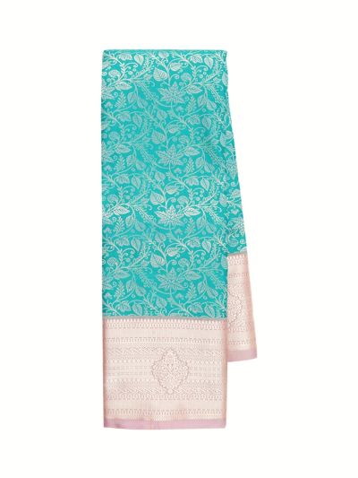 Gracecharm Gift Art Silk Leaf Trellis Floral Medallion Pallu Saree