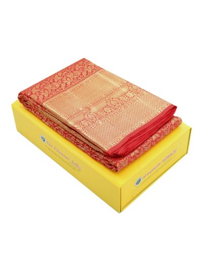 Vivaha Pure Silk Bridal Kanchipuram Floral Jaal Annapakshi Zari Pallu Saree