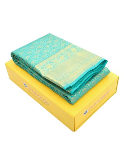 Vivaha Pure Silk Wedding Kanchipuram Floral Jaal Paisley Zari Border Saree