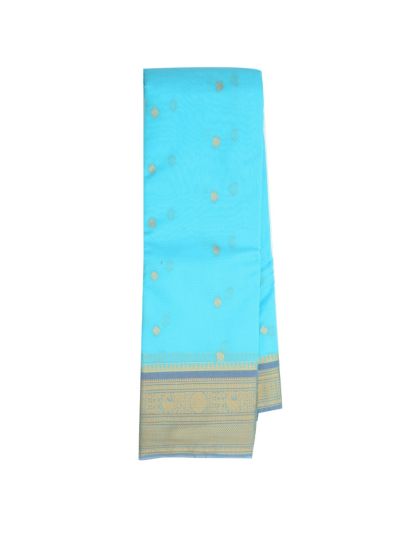 GraceCharm Semi Kora Cotton Dual Butta with Brocade Pallu Saree