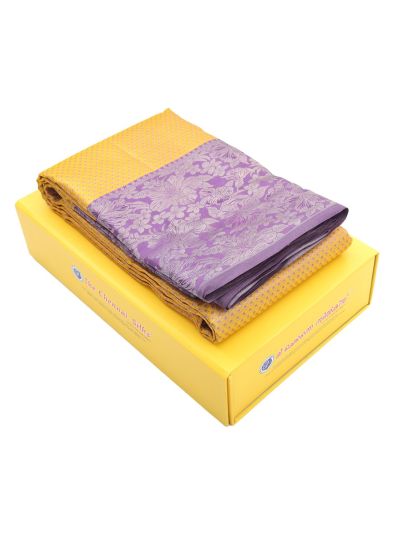 Vivaha Pure Silk Kanchipuram Micro Butta with Floral Border Saree