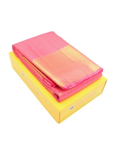 Vivaha Pure Silk Wedding Kanchipuram Checked Butta with Zari Border Saree