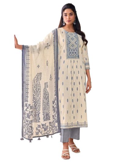 Graceful Muse Readymade Geometric Yoke Leaf Butta Salwar Kameez
