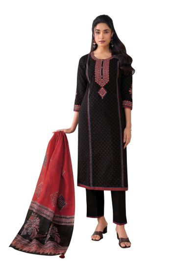 Graceful Muse Readymade Geometric Yoke Embroidered Salwar Kameez