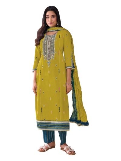 Graceful Muse Readymade Butta Geometric Yoke Salwar Kameez