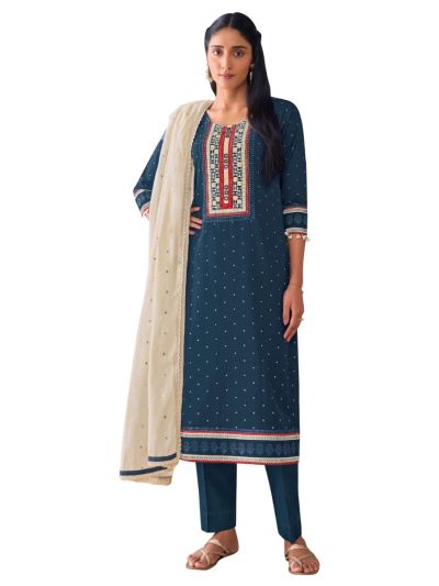 Graceful Muse Readymade Micro Butta Geometric Yoke Salwar Kameez