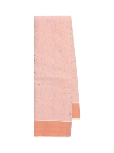 Kerala Cotton Spiral Circle Sequin Embroidered Saree