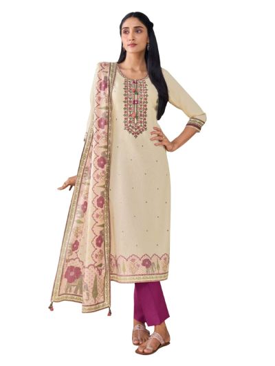 Graceful Muse Readymade Micro Butta Floral Yoke Embroidered Salwar Kameez