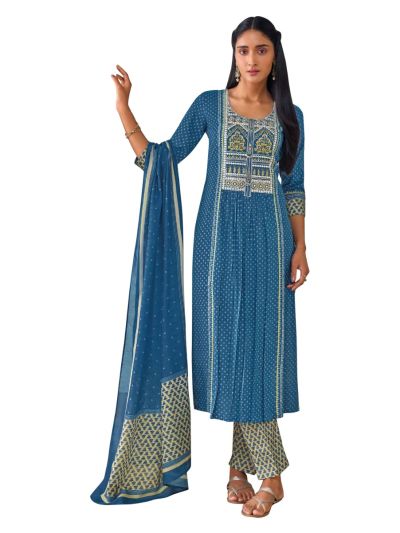 Graceful Muse Readymade Mughal Floral Arch Yoke Salwar Kameez