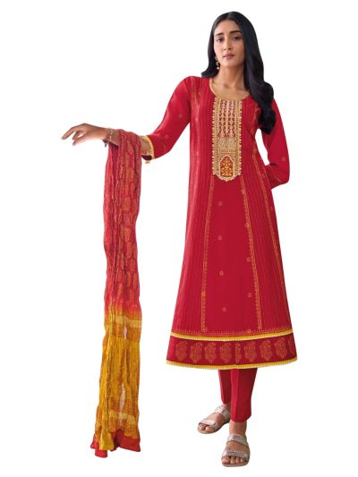 Graceful Muse Readymade Floral Panel Yoke Embroidered Salwar Kameez