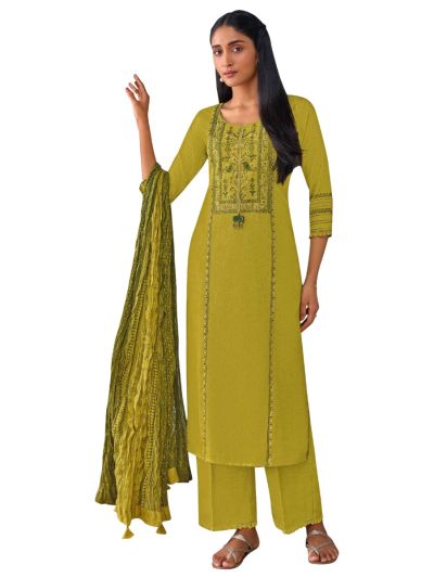 Graceful Muse Readymade Floral Bird Panel Yoke Embroidered Salwar Kameez