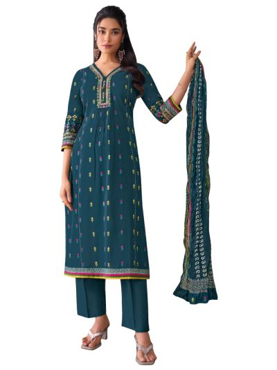 Graceful Muse Readymade Floral Panel Yoke Embroidered Salwar Kameez