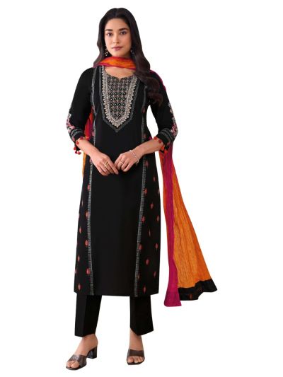 Graceful Muse Readymade Floral Mirror Work Embroidered Salwar Kameez