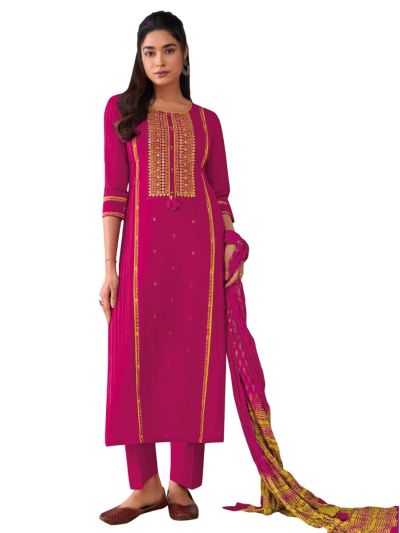 Graceful Muse Readymade Floral Sequin Yoke Embroidered Salwar Kameez