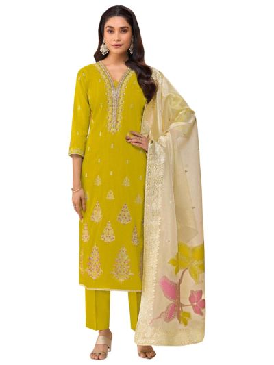 Graceful Muse Readymade Floral Butta V-Neck Embroidered Salwar Kameez
