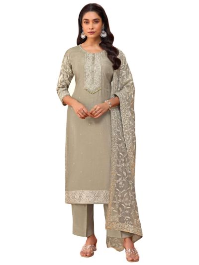 Graceful Muse Readymade Floral Yoke Round Neck Embroidered Salwar Kameez