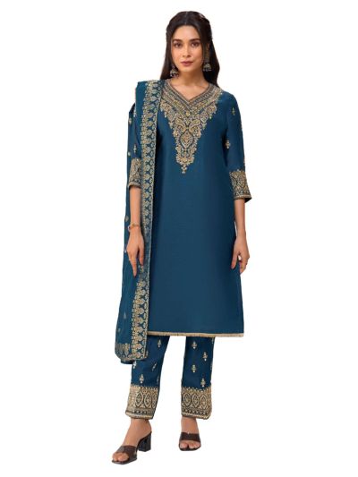 Graceful Muse Readymade Paisley Floral V-Neck Embroidered Salwar Kameez