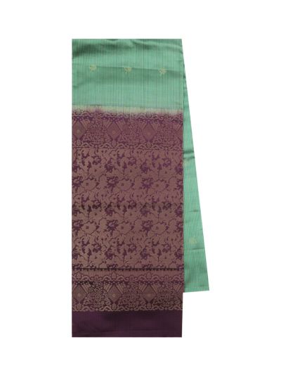 Gracecharm Pure Soft Silk Striped Butta Floral Brocade Pallu Saree