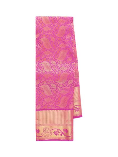 Gracecharm Gift Art Silk Leaf Vine Jacquard with Paisley Pallu Saree