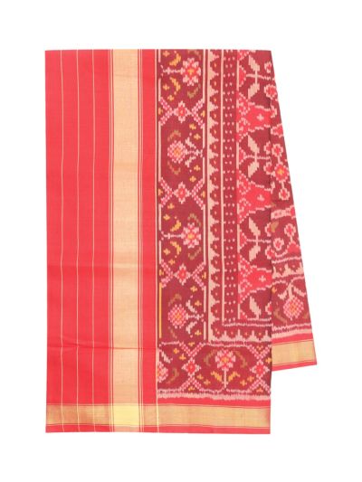 Pochampally Silk Geometric Floral Ikat with Floral Tree Pallu Saree