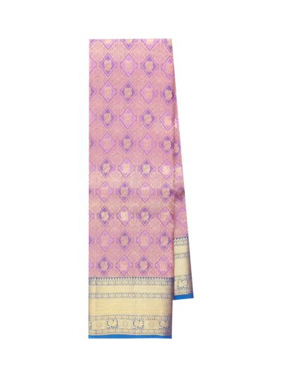 Gracecharm Silk Diamond Annapakshi Butta with Zari Floral Pallu Saree