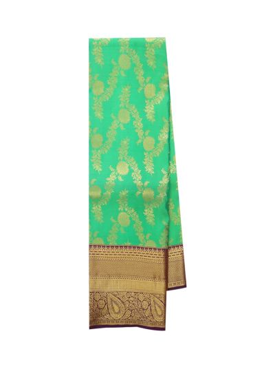 Gracecharm Silk Floral Vine Jacquard with Floral Medallion Pallu Saree