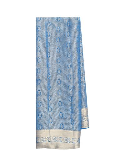 Gracecharm Fancy Chiffon Leaf Butta with Geometric Pallu Saree