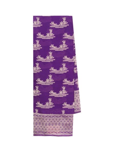 Gracecharm Fancy Chiffon Floral Sprig Butta with Rose Jaal Pallu Saree