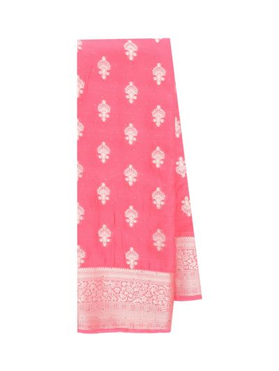 Gracecharm Art Chiffon Floral Butta with Geometric Jaal Pallu Saree
