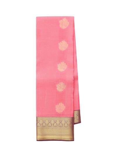 Art Soft Silk Coral Floral Butta with Circular Zari Stripe Pallu Saree 