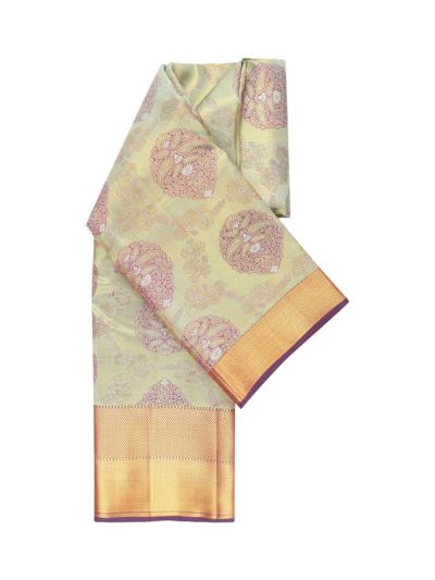 Vivaha Arani Pure Silk Paisley Medallion with Diagonal Zari Pallu Saree