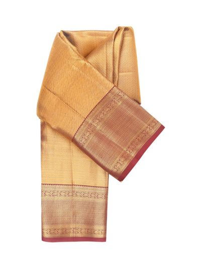Vivaha Kanchipuram Tissue Silk Diagonal Zari Weave with Floral Lattice Pallu Saree