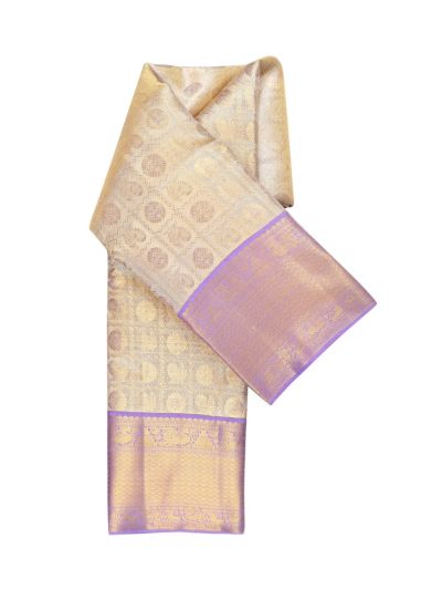 Vivaha Kanchipuram Tissue Silk Floral Medallion Butta with Geometric Zari Pallu Saree
