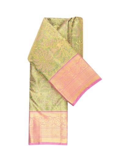Vivaha Kanchipuram Tissue Silk Floral Vine Jaal with Diamond Zari Pallu Saree