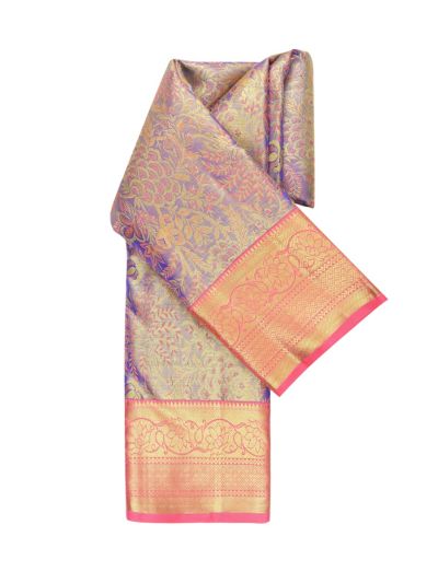 Vivaha Kanchipuram Tissue Silk Floral Jaal with Diamond Zari Pallu Saree