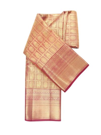 Vivaha Kanchipuram Tissue Silk Annapakshi Chakra Grid with Geometric Pallu Saree