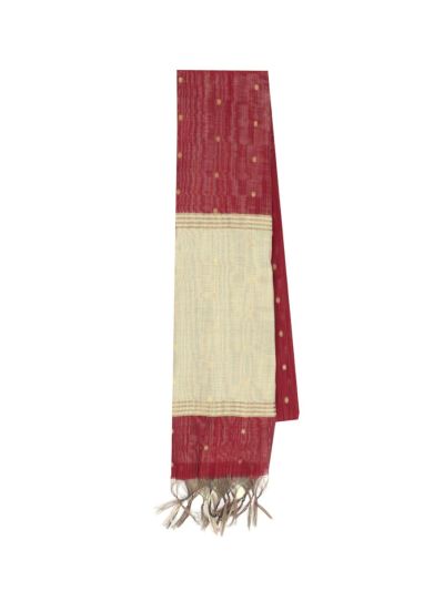 Gracecharm Chettinad Cotton Gold Butta with Ivory Cream Pallu Saree