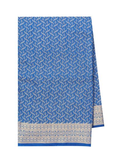 Gracecharm Semi Jute Interlaced Ribbon Lattice with Stripe Pallu Saree