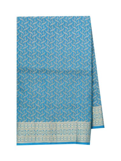 Gracecharm Semi Jute Interlaced Ribbon Lattice with Linear Stripe Pallu Saree